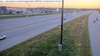 I-80 at West I-29 Interchange – Mile Marker 1 – Council Bluffs – East View