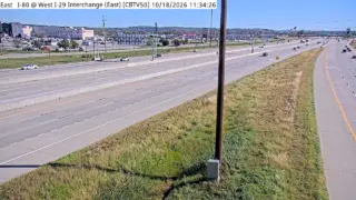 I-80 at West I-29 Interchange – Mile Marker 1 – Council Bluffs – East View