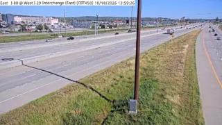 I-80 at West I-29 Interchange – Mile Marker 1 – Council Bluffs – East View