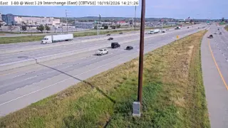 I-80 at West I-29 Interchange – Mile Marker 1 – Council Bluffs – East View