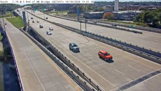 I-74 at South End of Westbound Bridge – Mile Marker 5.4 – Near Bettendorf