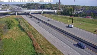 I-80 at Eastbound Exit to North I-35 – West Mix – Mile Marker 123.3 – West Des Moines