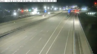 I-74 at South End of Eastbound Bridge – Mile Marker 5.4 – Near Bettendorf