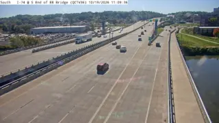 I-74 at South End of Eastbound Bridge – Mile Marker 5.4 – Near Bettendorf