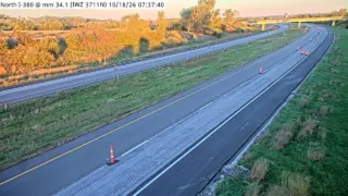 I-380 at Mile Marker 34.1 – Near Center Point – North View