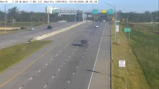 I-29 at West I-80 Interchange – Mile Marker 52.1 – Council Bluffs – North View