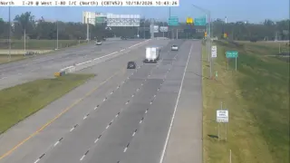 I-29 at West I-80 Interchange – Mile Marker 52.1 – Council Bluffs – North View